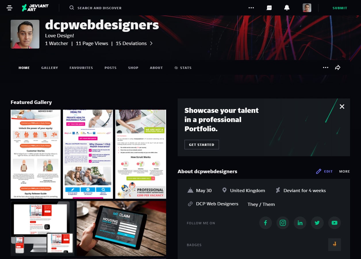 DCP Web Designers Deviant Art Profile