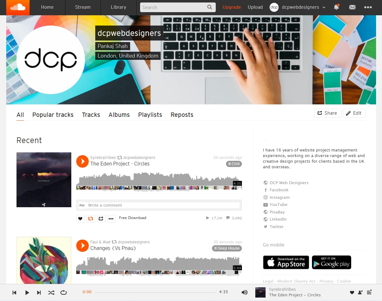 DCP Web Designers SoundCloud Profile