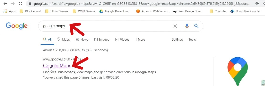 Search for Google Maps