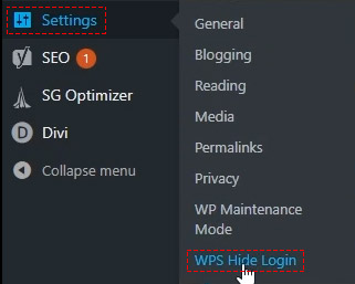 wps hide login settings