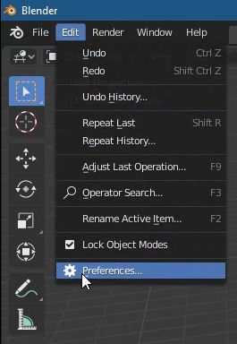 Blender edit menu preferences