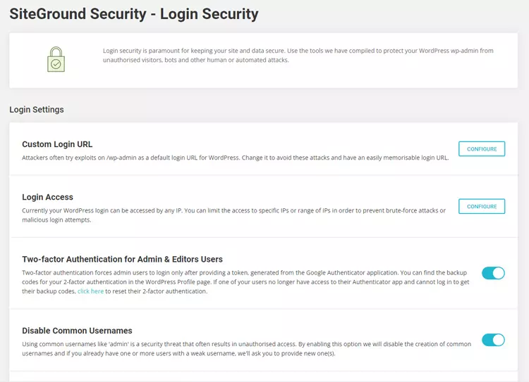SiteGround WordPress Security Plugin