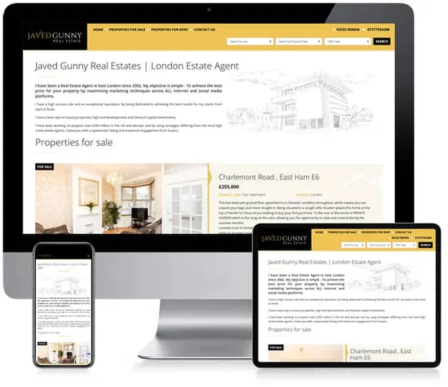 Javed Gunny Real Estate Business Website Design