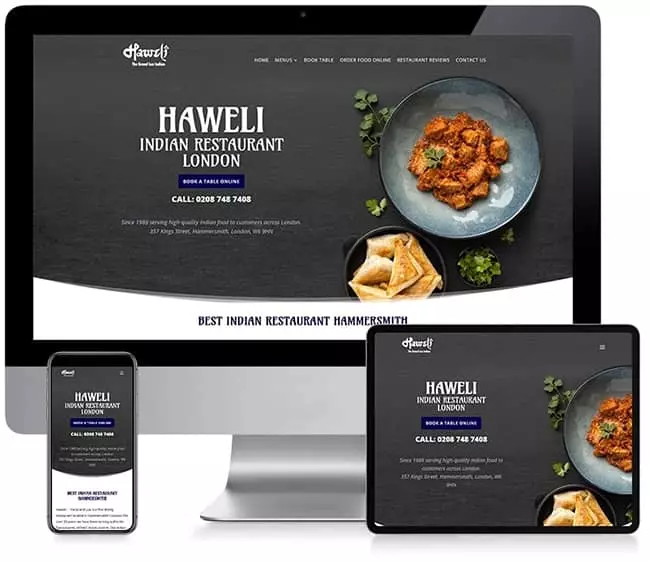 Haweli Indian Restaurant - Website Design
